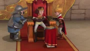König Richard hat Bauchschmerzen von der Pilztorte.