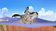 Freies Pferd auf ihrem Appaloosa