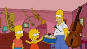 Lisa (M.), Bart (l.) und Milhouse bekommen durch eine radioaktiver Strahlung Superkräfte. Was vor allem Homer (r.) zu spüren bekommt ...