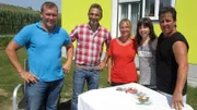 Otto Schulte (li.) und Mauro Corradino (2.v.li.) mit Andrea , Jasmin und Peter
