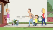 L-R Summer Smith, Jerry Smith, Morty, Beth Smith