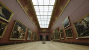 Mirko vor Eugène Delacroix‘ "Die Freiheit führt das Volk" im Louvre.