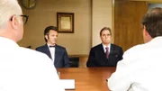 l-r: Dr. William Masters (Michael Sheen), Dr. Barton Scully (Beau Bridges)