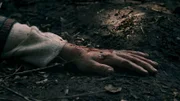 Die blutige Hand einer Leiche nach der Schlacht von Cenn Fuait, 917 n. Chr.