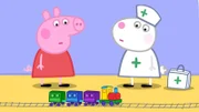 Luzie Locke (r.) besucht Peppa. Die beiden wollen gemeinsam spielen, doch auch Peppas Bruder Schorsch hat Besuch. Schnell fühlen sich die Mädchen durch die Jungs gestört. Ob es eine Lösung gibt?