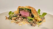 Filet Wellington mit Morcheln.