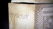 Inschrift auf dem Beinhaus von Kaiaphas.