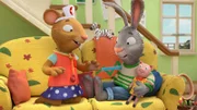 Pip hat Schnupfen. Posy kümmert sich als Dr. Posy um ihn.