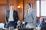 Pictured: (l-r) Jake Reilly (Barry Sloane), Elijah Strait (Jimmy Smits)
