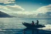 Dan Snow and team of Viking archaeologists searching for Viking sites in the Unatooq fjord, South Greenland