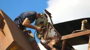 Cousin Mike welding fix on conveyor
