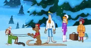 v.li.: Shaggy Rogers, Scooby-Doo, Fred Jones, Daphne Blake, Velma Dinkley