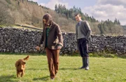 L-R: Scruff - Jennyís dog - (?Bobby), Jenny Alderson (Imogen Clawson), James Herriot (Nicholas Ralph)