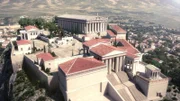Die Akropolis mit dem alles überstrahlenden Parthenon-Tempel. (3D-Grafik)