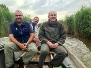 Gebietsbetreuer Vinzenz Waba, Dieter Ha?mmerle und Regisseur Manfred Christ.
