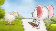 Das Schaf Patrick steht Modell für Tilda.