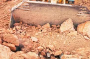 Abbau von Feldspat ein Rohstoff für Porzellanherstellung.