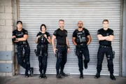 L-R:  Victor Tan (David Lim), Christina 'Chris' Alonso (Lina Esco), David 'Deacon' Kay (Jay Harrington), Daniel 'Hondo' Harrelson (Shemar Moore) and Jim Street (Alex Russell)