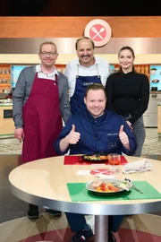 Von links: Norbert Prager, Moderator Johann Lafer, Juror Richard Rauch und Melina Gross