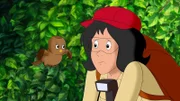 Karla Kolumna soll eine Naturreportage über Erlebnisse im Wald schreiben.