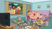 (v.l.n.r.) Joe Swanson; Cleveland Brown; Glenn Quagmire; Peter Griffin