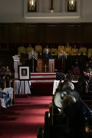 "For Warrick" -- The CSI's (Wiliam Petersen) attend Warrick's funeral as they struggle to reconcile with the loss of their partner on CSI: CRIME SCENE INVESTIGATION, on the ninth season premiere, Thursday October 9th, on the CBS Television Network. Photo: Robert Voets/CBS ©2008 CBS Broadcasting Inc. All Rights Reserved..