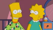 Als sich Homer beim Einkaufen für eine neue Milchmarke entscheidet, kommen Lisa (r.) und Bart (l.) vorzeitig in die Pubertät, da diese voller Hormone ist ...