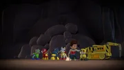 L-R: Rocky, Marshall, Chase, Apollo the Super-Pup, Ryder, Rubble
