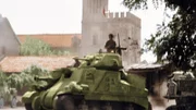 Soldat in einem Panzer
