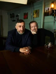 Kida Khodr Ramadan (l.) und Ricky Gervais (r.)