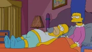 Marge (r.) möchte etwas Geld verdienen und heuert deshalb als Tatortreinigerin an. Doch ihr Eheleben mit Homer (l.) wird dadurch gestört, dass sie sehr mit den psychischen Konsequenzen dieses Berufes zu kämpfen hat und in einen nahezu katatonischen Geisteszustand verfällt ...