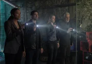 L-R: Aisha Tyler as Tara Lewis, Adam Rodriguez as Luke Alvez, A.J. Cook as Jennifer "JJ" Jareau, and Joe Mantegna as David Rossi.