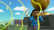v.li.: Chickaletta, Mayor Goodway