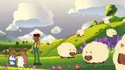 v.li.: Baby Panda, Baby Ice Bear, Baby Grizz, Farmer