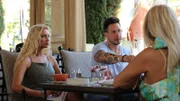 Stacey Silva, Josh Weinstein and Natalie Podiakova sitting at a table at the restaurant