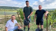 Die Trödelprofis im Weinberg - sie sind auf der Suche nach einen Weinfass mit besonderem Brandsiegel
