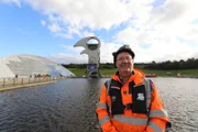 Steven Berry vor dem Falkirk Wheel in Schottland