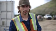 Parker Schnabel looking moody and wearing high-vis.