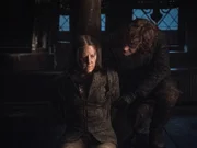 L-R: Yara Greyjoy (Gemma Whelan), Theon Greyjoy (Alfie Allen)