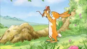 Der kleine Hase feiert mit der kleinen Feldmaus ihren Geburtstag.