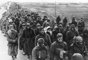 Sowjetische Kriegsgefangene an der Ostfront.