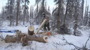 Johnny Rolfe baut ein Sägepferd. (National Geographic für Disney)
