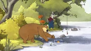 Dr. Brumm und Pottwal treffen am See auf Bauer Hackenpiep.