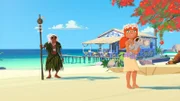 Am Strand warten Schamane Ramana und Marina darauf, dass das große Dorffest beginnt.