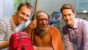 Moderator Stefan Pinnow mit Sven Lorig ("ARD-Morgenmagazin") im Neandertalmuseum.