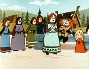 Eines Tages wird Snorre von Wickie und Ylvi ohnmächtig am Strand in der Nähe des Dorfes gefunden. Er berichtet, dass die Wikinger in England in Gefangenschaft geraten sind.