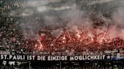 St. Pauli-Fanblock im HSV-Stadion.