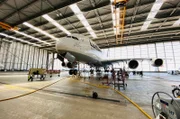 Die letzte A380 der Lufthansa beim Technik-Check.