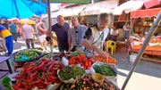 Frank Szallies und Rolf Beckers mit Guide Tilmann beim Marktbesuch in Salvador de Bahia.