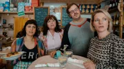 V.l.:  Klara Meindl (Mira Mazumdar), Martha Meindl (Gundi Ellert), Michi (Frederic Linkemann), Bärbel Eder (Ina Meling).